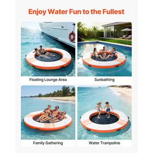 Piattaforma Galleggiante Gonfiabile da 8 Piedi, Tappetino Antiscivolo in PVC per Acqua e Aria con Borsa da Trasporto Portatile e Scaletta Rimovibile per Uso Marino - Product Image 6