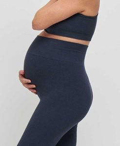 Conjunto de Yoga de 2 Piezas para Embarazadas al por Mayor: Leggings Elásticos y Sujetador Deportivo de Color Liso para Verano, Ropa Deportiva Personalizada para Embarazo - Product Image 5