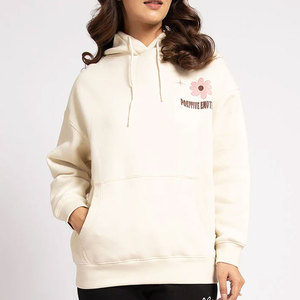 Hoodie French Terry Cotton Fashion Clothing OEM Supplier Women's Cozy Hoodie Brushed Fleece Oversized Casual Winter Hoodie - Product Image 3