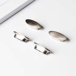 Poignée de meuble ovale moderne en alliage de zinc, poignée de tiroir minimaliste à profil bas pour cuisine, chambre, salle à manger, salle de bain, quincaillerie de mobilier - Product Image 2