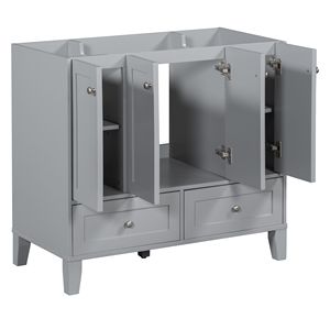 Mobile da bagno con struttura in legno massello da 36 ''con 4 porte di chiusura morbide e 2 cassetti - Product Image 4