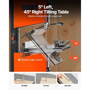 Sierra de cinta de banco de 2 velocidades y 10 pulgadas con motor de 373W y 1/2 HP, altura máxima de corte de 6 pulgadas, mesa de hierro fundido de 13.2 x 13.4 para máquinas de aserrado de madera - Product Image 3