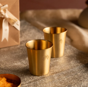 Verre à shot en laiton à motif floral brillant pour servir du vin et des jus, vaisselle pour hôtel et restaurant, fournitures de boissons - Product Image 6