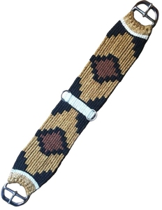 EQUIPO: Cinturón de Cuerda para Caballo, Personalizable, de Cuero y Lana, con Patrón Geométrico, Anillos Metálicos Ajustables, en Colores Marrón, Negro y Bronceado - Product Image 1