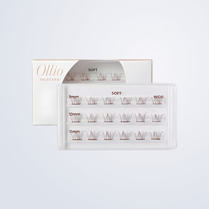 Extensions de cils en soie Ollio Pearl Mascara Salon, extensions de cils en paquet individuel, faux cils brun doux - Product Image 5
