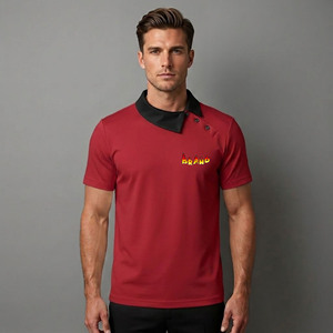 Polo homme 100% coton haute qualité, logo personnalisé par transfert thermique, tissu tricoté, séchage rapide, vêtements décontractés, streetwear. - Product Image 4