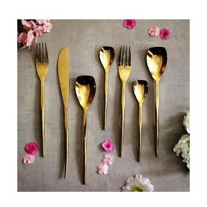 Juego de Cubiertos de Acero Inoxidable Chapado en Oro de Lujo, 4 Piezas, Acabado Espejo, Cuchara, Tenedor, Cuchillo, Apto para Lavavajillas, Vajilla para Hotel y Restaurante - Product Image 2