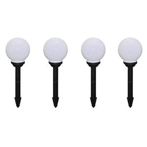 Set of 8 White Shiny <b>Ball</b> Garden Path Lights Tough Plastic Black Tube Elegant <b>Ball</b> <b>Lamp</b> Series - Product Image 2