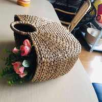 Sac à bandoulière pour femme en jacinthe d'eau tressée, écologique et imperméable, idéal pour l'été et la plage, fabriqué au Vietnam – Meilleur prix