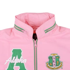 Windbreaker Jacket Pink Sorority Zip Up <b>Lightweight</b> <b>Coat</b> <b>Women</b> Fashion Outerwear Stylish Casual Streetwear Jacket - Product Image 5