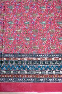 ผ้าเครปธรรมชาติสีชมพูลายดอกไม้ตกแต่งสำหรับชุดเดรส kurti เสื้อผ้าสไตล์พื้นเมือง - Product Image 3