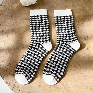 Knee-High Elegant Men's Different Color <b>Long</b> with Woven Logo White and Brown - Product Image 5
