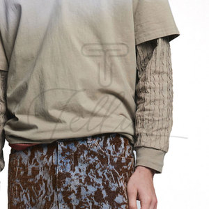 Nouvelle chemise décontractée pour homme à manches longues, motif uni, en tissu tricoté polyester/coton respirant - Product Image 6