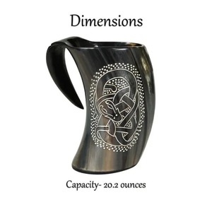 Nordic Viking Beer Horn Mug Handmade Natural Ox Horn Medieval Style <b>Drinkware</b> - Product Image 6