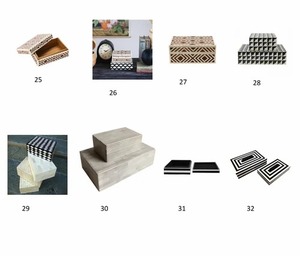Caja de Joyería Cuadrada de Madera y Resina Hecha a Mano con Diseño Tallado, Plegable y Apilable para Sala de Estar - Venta al por Mayor desde India - Product Image 4