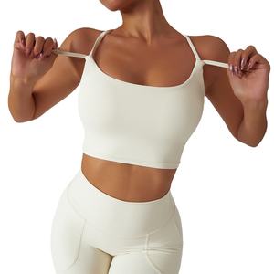 Sujetador Deportivo PIHA SPORTS para Mujer, de Alta Sujeción, Espalda Cruzada, Cuello en U, Malla Transpirable, Color Sólido, para Yoga, Ejercicio, Ropa Deportiva, Spandex/Nailon - Product Image 1