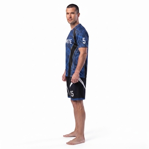 Camiseta de Fútbol para Hombre de Poliéster, Cuello en V, Manga Corta, Corte Regular, Personalizable por Sublimación, Top Deportivo y Pantalones Cortos - Product Image 3