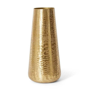 Jarrón de Flores Cilíndrico de Metal con Acabado Dorado para Decoración de Mesa en Hogar y Bodas, Jarrón Floral de Metal Hecho a Mano - Product Image 2