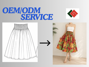 Women's <b>Elastic</b> Waist Floral Print A-Line <b>Skirt</b> Red Green Yellow Summer Casual Knee-Length Satin <b>Skirt</b> Vietnam Manufacturer - Product Image 6