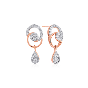 Pendientes de Oro Rosa de 18K con Diamantes Cultivados en Laboratorio, Forma de Pera, Joyería Fina para Mujer, Regalo de Aniversario de Bodas - Product Image 2