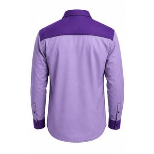 เสื้อเชิ้ตทำงานทนไฟสำหรับผู้ชายแบบสั่งทำ CAT2 เสื้อยืดเชื่อมแบบพิมพ์ลาย แขนยาว สไตล์เฮนลีย์ ผ้าฝ้ายทนไฟ FR - Product Image 3