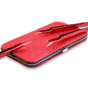 Última colección de hermosas estuches magnéticos con brillantina para pinzas de extensión de pestañas, estuche de almacenamiento con logo personalizado - Product Image 4
