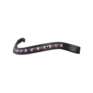 <b>Top</b> Trendy Latest Design Durable Leather Equestrian Brow Band Pink Red Combo <b>Crystals</b> Decoration Manufactured by Supplier - Product Image 4
