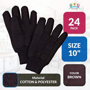 24-Pack 10-Inch Brown Jersey Gloves <b>for</b> <b>Men</b> and Women Polyester Cotton Garden & Outdoor <b>Thermal</b> Breathable and Reusable - Product Image 2