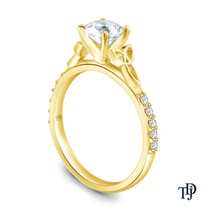 Anillo de Oro de 10K Personalizable con Diamantes (Naturales) Estilo Vintage, Nudo de Amor con Detalles Laterales y Diamante Central (Natural) OEM - Product Image 3