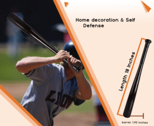 Maple Wood 18 inch <b>Baseball</b> <b>Bat</b> Softball <b>Bat</b> Home Decor Lightweight for Youth & Adult in 10 oz by NAQQASH SPORTS - Product Image 3
