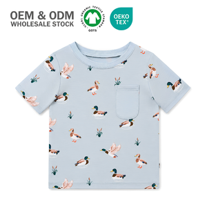 T-shirt pour bébé et enfant en coton biologique doux imprimé à manches courtes, certifié GOTS, fabrication en gros OEM ODM - Product Image 1