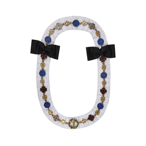 Luxuriöse Ritter-Kommandanten-Kette Constantine, Zeremonielle Goldkette mit Dekorativen Kreuzen und Emblemen, Weiße Freimaurer-Regalia Accessoires - Product Image 1