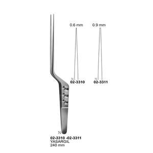 Pinzas de Bayoneta Yasargil de 240 mm, Instrumentos Microquirúrgicos de Neurocirugía, Acero Inoxidable de Precisión - Product Image 1