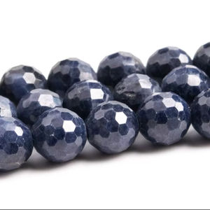 ลูกปัดไพลินสีน้ำเงินเข้มขนาด 6-7 มม. เกรดแท้ พลอยธรรมชาติทรงกลมเหลี่ยมเพชรพลอยขนาดเล็ก ลูกปัดแบบหลวมจำนวนมาก - Product Image 4