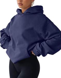 Sudadera con Capucha Tejida para Mujer, Cálida para Invierno, Textura Suave y Afelpada, Forma Flexible, Capucha Lisa, Estilo Casual, Cómoda, Ropa Urbana, Duradera - Product Image 4
