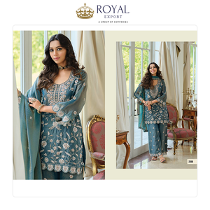 Collection de vêtements indiens traditionnels de qualité supérieure, nouvelle mode, de la marque NC Moch, avec des travaux de perles, ensemble sharara pour femmes - Product Image 4