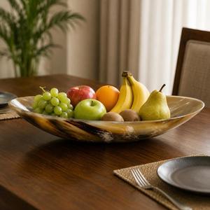 Tazón para Servir de Cuerno de Vaca Pulido Genuino, Plato para Ensalada Ecológico Clásico, Decoración Rústica Única para el Hogar y la Cocina, Regalo - Product Image 4