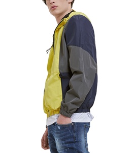 Chaqueta Deportiva con Capucha y Bloques de Color para Hombre, Cortavientos, con Cierre de Cremallera, Informal, para Otoño, Material de Poliéster - Product Image 2