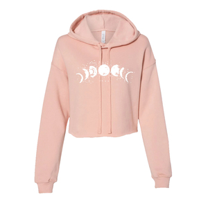Sudadera Corta con Capucha para Mujer, con Estampado de Fase Lunar, Gris Oscuro, Informal, de Manga Larga, Tejida, con Logotipo Frontal, Estilo Otoñal - Product Image 5