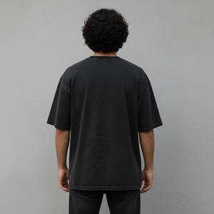T-shirt homme surdimensionné noir personnalisé OEM/ODM, style hip-hop, épaules tombantes, coton peigné lourd 100%, couleur unie - Product Image 5