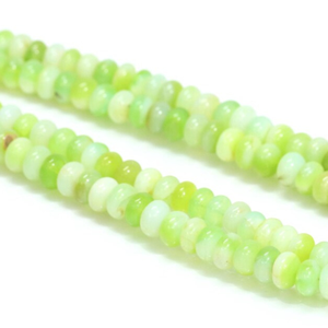 Magnifiques perles opales vert néon à pois, forme rondelle lisse, 16 pouces, 7-10 mm, perles de pierres précieuses vert pastel, qualité AAA. - Product Image 6