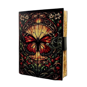 Diario de Cuero Butterfly Luna, Hecho a Mano, Papel Vintage, Personalizado, Regalo para Él y Ella - Product Image 1