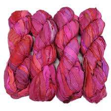 Ruban de soie Sari indien, fil de soie, couleur cuivre, ruban de soie Sari recyclé pour le tricot, travaux artisanaux, magasins de fils - Product Image 4