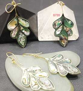Gold Plated <b>Shell</b> Leaf Drop Earrings Bohemian Style Women's Party Jewelry G720 - Product Image 1