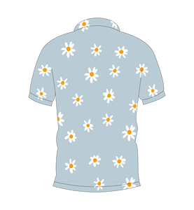 เสื้อโปโลพิมพ์ลายดอกเดซี่สีฟ้าอ่อนสำหรับผู้ชาย แขนสั้น สวมใส่สบายๆ ในฤดูร้อน เหมาะสำหรับเล่นกอล์ฟ - Product Image 5