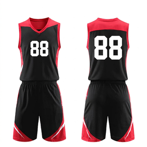Ensemble de maillots de basket-ball unisexe sans manches, col en V, couleur unie, polyester respirant, vêtements de sport pour toutes les saisons, taille adulte - Product Image 3