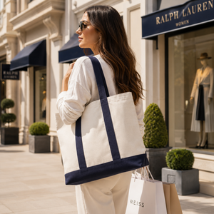 Bolsa de Mano Tipo Tote de Algodón EcoDari con Cierre de Cremallera, Asas en Contraste, Reutilizable, Ecológica, Ligera y Lavable - Product Image 2