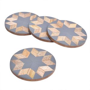 Wooden MDF Resin Tea & Coffee Coaster Set | Handmade Eco-Friendly Oven Safe Decorative <b>Table</b> <b>Protector</b> for Party Use | OEM ODM - Product Image 3