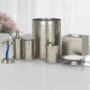 Decorative <b>Table</b> Metal Bathroom Set Elegant <b>Bath</b> Accessories for Vanity Counter Home Hotel Resort Spa Bathroom - Product Image 4