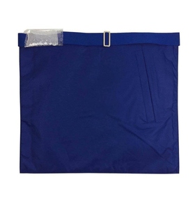 Tablier de Maître Franc-Maçon Blanc et Bleu Marine avec Broderie Dorée en Laurier, Personnalisé OEM, Insignes de Fraternité Maçonnique, Tenue de Cérémonie - Product Image 2